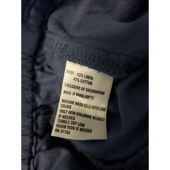 Kim Rogers Ladies linen cotton Pants Sz sm Blue 30 inseam elastic waist - Picture 5 of 6